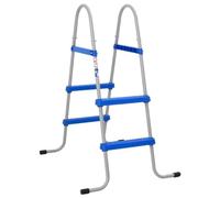 Generic Escalera para Piscina Resistente con Acero y Plástico, Fácil Instalación y Extracción para Piscina Elevada 33.1, Escalones Antideslizantes, Amplias Aplicaciones, Gris y Azul