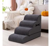 Generic Escaleras para Perros de Construcción Resistente, Escaleras Antideslizantes para Perros Grandes, Rampa para de Ajustable para, Fácil de Montar y Limpiar, para Mascotas para Cama, Beige/Gris