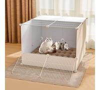 Generic Espaciosa casa y recinto para gatos de interior, corralito versátil para gatos, gatitos y animales pequeños, color blanco, tamaño grande (blanco, B)