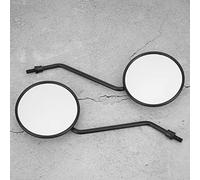 Generic Espejo Retrovisor de Motocicleta, 2 Piezas, Carcasa de ABS Negro, Varilla de Metal, Espejos de Motocicleta, Rosca de 8 Mm, Espejo Redondo de 100 Mm, Varilla de 205 para Bicicletas Eléctricas,