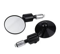 Generic Espejos Laterales para Motocicleta, Espejos Retrovisores con Extremo de Barra de Manillar Redondo de 7/8 de Pulgada con Carcasa Impermeable de Aleación de Aluminio, Vidrio (Negro)