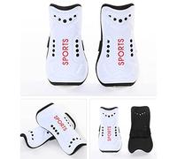 Generic Espinilleras, 1 par de Correas Protectoras para Las Piernas, Acolchado de Espuma Blanca, Carcasa de Plástico, Borde Redondo, Superligero para Deportes (L)