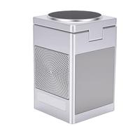 Generic Estación de Carga Inalámbrica del Altavoz de Bluetooth del Cargador Inalámbrico Compacto del Reloj Despertador Digital, Material Gris Portátil del ABS