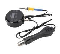 Generic Estación de Retrabajo de Aire Caliente Kit de Estación de Soldador 2 en 1 Control de Temperatura Eficiente para Electrónica Material ABS con 3 Boquillas (Enchufe de la UE 220V)