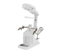 Generic Estación de Soldadura, Lupa de Lupa Soldador de Soldadura de de Estacionamiento de USB Estación de Trabajo de Hierro de Eléctrica con 3x/4.5x/25x Luces LED de (WHITE)