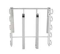 Generic Estante Colgante Debajo del Gabinete, Estante de Almacenamiento de Acero Inoxidable con Múltiples Ganchos (Plata)