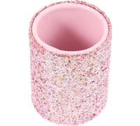 Generic Estuche para Brochas de Maquillaje Pequeño Brillantina Rosa Cubo Organizador Portátil de Plástico Anti Polvo para Guardar Pinceles y Herramientas de Maquillaje en Tocador