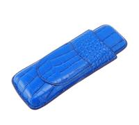 Generic Estuche para Cigarros Vintage de Cuero Resistente Al Desgaste para Hombres Regalo Ideal para Cumpleaños y Ocasiones Especiales 2 Cigarros (BLUE)