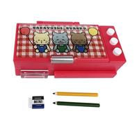 Generic Estuche para lápices de casa de muñecas 1:12, estuche rígido para lápices en miniatura, Mini caja organizadora de papelería para manualidades, escena, Rojo