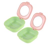 Generic Estuche Portátil para 2 Piezas, Caja Compacta para Alineadores Invisibles, Color Verde Claro, Almacenamiento Seguro y Multifuncional para Viajes y Uso Diario