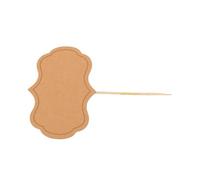 Generic Etiqueta de Comida para Tablero de Charcutería, 50 Uds., Banderas de Palillos de Dientes en Blanco para Bodas con Púas de Madera, 5,91x3,54 Pulgadas (papel kraft)