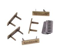 Generic Etiquetas de Costura Duraderas de Etiquetas Manuales de Metal para Manualidades de Bricolaje, 5 Juegos para Chaquetas, Bolsos, Sombreros