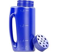 Generic Extendiendo a Mano Shaker Fertilizante Salt Salt Dispensador Ajustable Durable para Céspedes Gardens Paseos Plastic 13x9x28cm 2L Capacidad (azul)