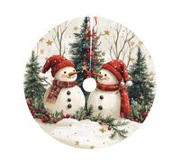Generic Falda de árbol de Navidad con estampado de muñecos de nieve de 122 cm para Navidad, fiestas, decoración del hogar, interiores y exteriores