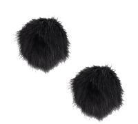 Generic Filtro Pop de Reducción de Polvo para Parabrisas de Micrófono Lavalier, Cubierta de Micrófono Peluda de 2 Uds para Puesta en Escena (BLACK)