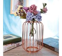 Generic Florero de Hierro y Vidrio con Forma de Linterna, Diseño Simple para Decoración Elegante del Hogar, Hermosa Maceta de Terrario para una Atmósfera de Vida Poética (Oro Rosa)