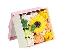 Generic Flores de Jabón, Exquisito Jabón de Flores para Mujer, Jabón Perfumado con Flores, Pétalos de Jabón de Simulación de Flores, Jabón de Baño, Boda, Cumpleaños, Aniversario, Caja de
