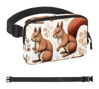 Generic Flower Squirrel-1002 - Riñonera de estilo unisex: riñoneras de moda, bolsas cruzadas deportivas delgadas a la moda para correr, senderismo, senderismo, mujer, hombre, 1.5 x 9.0 x 5.9 pulgadas,