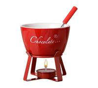 Generic Fondue Cup | with Fork Ceramic Kitchen Gadgets Chocolate Melting Mini Set for Christmas Birthday Party Camping Picnic Home Butter Cheese Caramel Postre