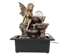 Generic Fuente de Cascada de Escritorio, Bomba Silenciosa, Decoración de Luz LED USB para Sala de Estar, Dormitorio, Estudio, Plástico de Resina de 11,3x9,1x6,9 Pulgadas