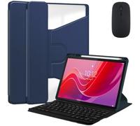 Generic - Funda compatible con Lenovo Tab M11 TB330FU (color azul oscuro más teclado más ratón) con teclado para ratón y funda de piel