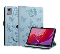 Generic Funda compatible con Lenovo Yoga Tab TB710FU (color: azul) Funda inteligente giratoria a prueba de golpes de cuero con patrón de mariposa