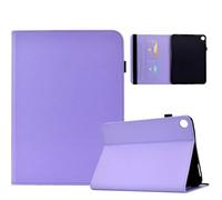 Generic Funda compatible con Samsung Galaxy Tab S10 Plus 12.4 SM-X820 SM-X826B (Color: morado claro) Smart Leather Flip Stand Case Plain Back Cover