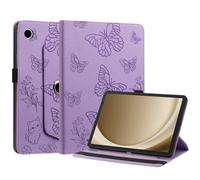 Generic Funda compatible con Samsung Galaxy Tab S10 Plus 12.4 SM-X820 SM-X826B (color: morado) Funda inteligente giratoria a prueba de golpes de cuero con patrón de mariposa
