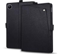 Generic Funda compatible con Samsung Galaxy Tab S10 Plus 12.4 SM-X820 SM-X826B (color: negro) cartera con tapa de cuero de alta calidad con función atril