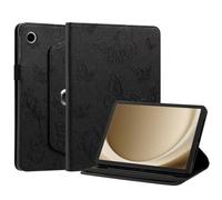Generic Funda compatible con Samsung Galaxy Tab S10 Plus 12.4 SM-X820 SM-X826B (color: negro) Funda inteligente giratoria a prueba de golpes de cuero con patrón de mariposa