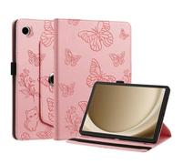 Generic Funda compatible con Samsung Galaxy Tab S10 Plus 12.4 SM-X820 SM-X826B (color: rosa) Funda inteligente giratoria a prueba de golpes de cuero con patrón de mariposa