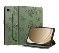 Generic Funda compatible con Samsung Galaxy Tab S10 Plus 12.4 SM-X820 SM-X826B (color: verde) Funda inteligente giratoria a prueba de golpes de cuero con patrón de mariposa