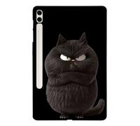 Generic Funda compatible con Samsung Galaxy Tab S10 Plus 12.4 SM-X820 SM-X826B (patrón: gato enojado con cara negra) a prueba de golpes, funda rígida de silicona