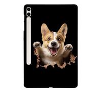 Generic Funda compatible con Samsung Galaxy Tab S10 Plus 12.4 SM-X820 SM-X826B (patrón: Happy Corgi) a prueba de golpes, funda rígida de silicona