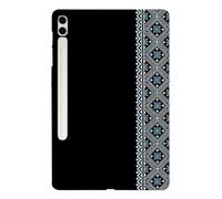 Generic Funda compatible con Samsung Galaxy Tab S10 Plus 12.4 SM-X820 SM-X826B (patrón: patrón étnico azul), a prueba de golpes, carcasa rígida de silicona