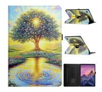 Generic Funda compatible con Samsung Galaxy Tab S10 Plus SM-X820 SM-X826B (color: árbol luminoso) patrón inteligente de piel con tapa giratoria
