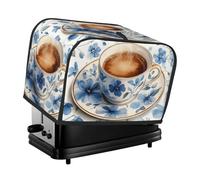 Generic Funda para tostadora de 2 rebanadas con estampado de taza de café, fundas para máquina de cocina a prueba de polvo, se adapta a la mayoría de tostadoras estándar, pequeños electrodomésticos de