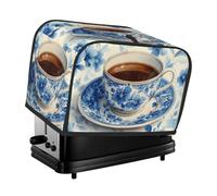 Generic Funda para tostadora de 2 rebanadas con estampado de taza de café, fundas para máquina de cocina a prueba de polvo, se adapta a la mayoría de tostadoras estándar, pequeños electrodomésticos de