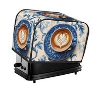 Generic Funda para tostadora de 2 rebanadas con estampado de taza de café, fundas para máquina de cocina a prueba de polvo, se adapta a la mayoría de tostadoras estándar, pequeños electrodomésticos de