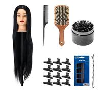 Generic Gabbiano - Cabeza de entrenamiento de peluquería con peine TONI&GUY, cepillo, pinzas y gomas para el pelo, ideal para ejercicios de peinado