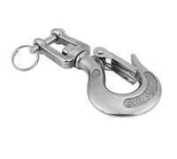 Generic Gancho de Elevación Clevis Acero Inoxidable 304 Capacidad 350KG para Metalurgia y Transporte Terrestre en Plata 90mm (110 mm)