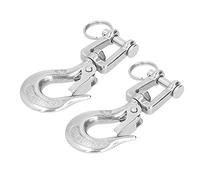 Generic Ganchos de Cadena de Seguridad, Gancho de de Cabrestante de Cadena de Hilera 2pcs 304 Accesorios de Acero Inoxidable con Pestillo de Seguridad (3/16 (150kg))