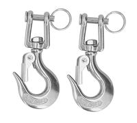 Generic Ganchos de Cadena de Seguridad, Gancho de de Cabrestante de Cadena de Hilera 2pcs 304 Accesorios de Acero Inoxidable con Pestillo de Seguridad (3/8 (1000kg))