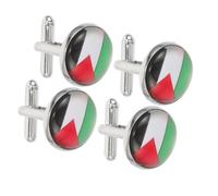 Generic Gemelos de Aleación de Zinc 4 Piezas Bandera de Palestina Accesorio Significativo Resistencia al Desvanecimiento para Hombre para Bodas y Navidad