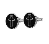 Generic Gemelos Masculinos de Acero con Diseño Cruzado Sujetadores Decorativos para Camisas 1 Par Negro Accesorios de Moda para Eventos Formales y Casuales