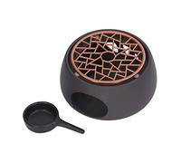 Generic Generic Calentador de Tetera Calentador de Vela de Cerámica de Luz de té Hueco para el Hogar Negro, Adecuado para té, café, Leche, Taza de Vidrio de Borosilicato, Decoración de Escritorio