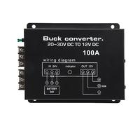 Generic Generic Convertidor de Corriente para Automóvil Negro de Alta Resistencia 100A Protección contra Sobretemperatura para Refrigeradores de Automóvil, DVD, Subwoofer, Cámaras Convertidor de de