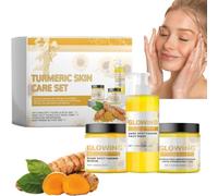 Generic Glow Combo Skincare Set,3 En 1 Turmeric Combo Skincare Set,Turmeric Glow Scrub | Glow Butter and Turmeric Glow Face Wash,Exfoliación e Hidratación Natural