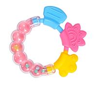 Generic Goma Mordedora con Sonajero para bebé de Silicona que Mejora el Desarrollo, Perfecta para Bebés, 3,7x2,8 Pulgadas (PINK)