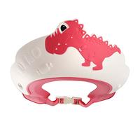 Generic Gorro de Ducha de bebé con Dibujos de Dinosaurios, Gorro de Baño Suave para Niños de 1 a 15 Años, Material PP TPE para Baño, Hotel, Guardería (rojo)